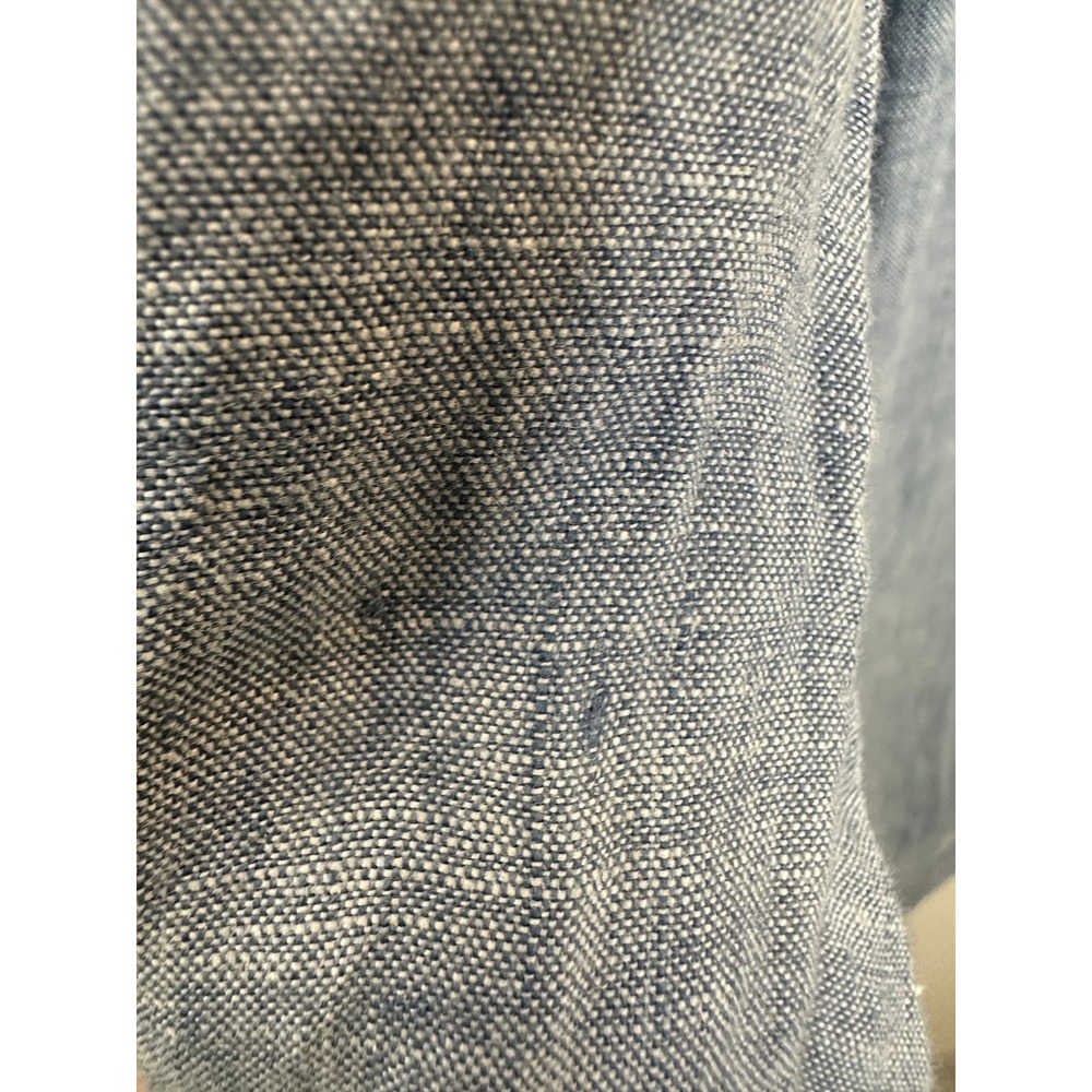Athleta Cabo 100% Linen Jogger Pants Chambray Blue Resort Beach Zip Pockets 6 - Picture 9 of 16